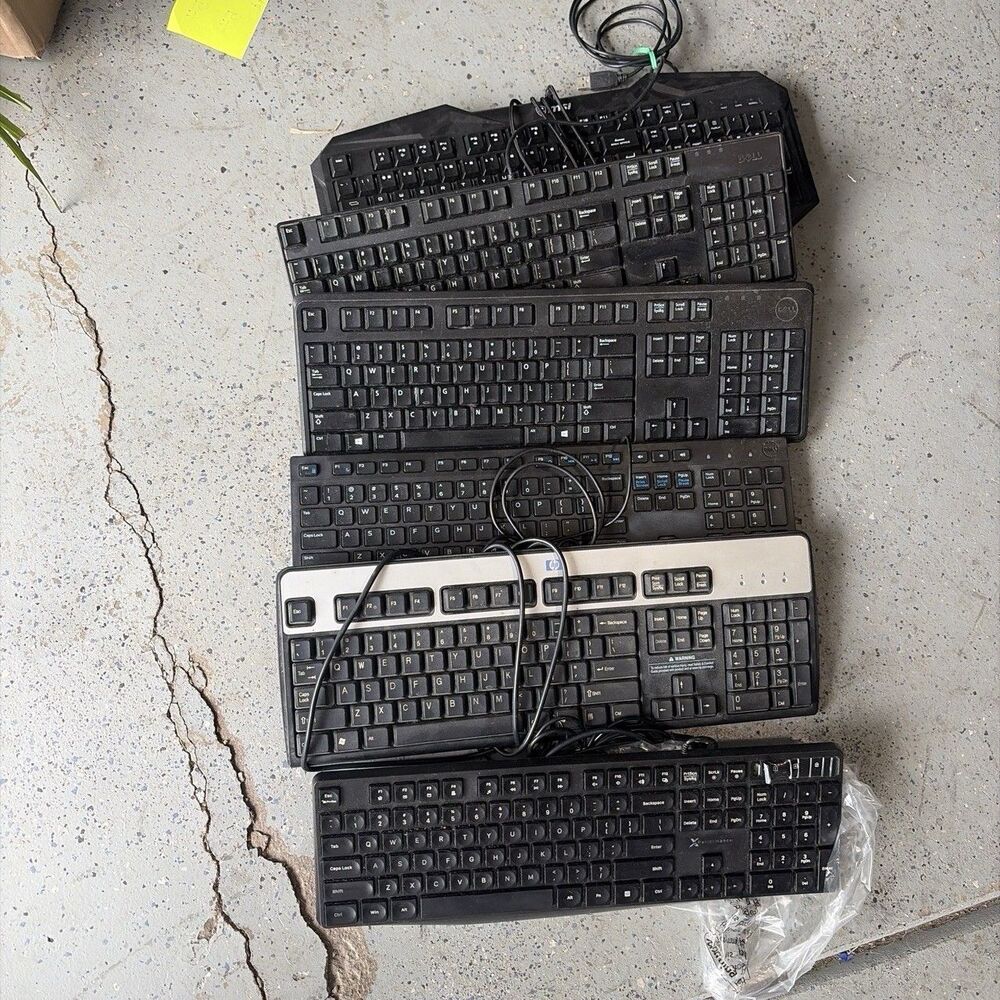 Lot Of 6 Keyboards MSI, Hp, Etc Full Size Keyboard Gaming, Office Tested Working